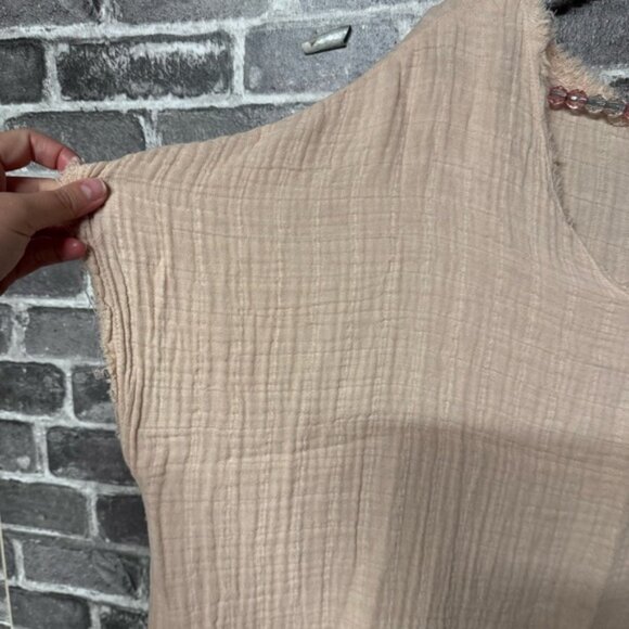 It is well Organic Short Sleeve Gauze Top peach shirt - Picture 3 of 9